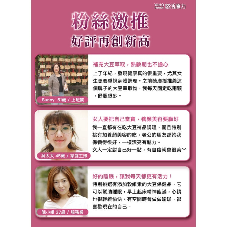 【悠活原力】悠活大豆萃取膠囊(含大豆異黃酮) 10粒/盒 蜂王乳 更年期 養顏複方 熟女青春配方 助眠