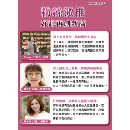 【悠活原力】悠活大豆萃取膠囊(含大豆異黃酮) 10粒/盒 蜂王乳 更年期 養顏複方 熟女青春配方 助眠