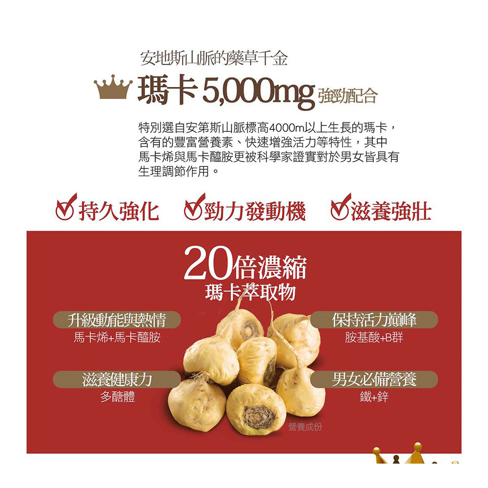 【IKOR醫珂】龍馬5000瑪卡膠囊 60粒/盒 日本製 馬卡+鋅 6種滋養強壯成份 MACA