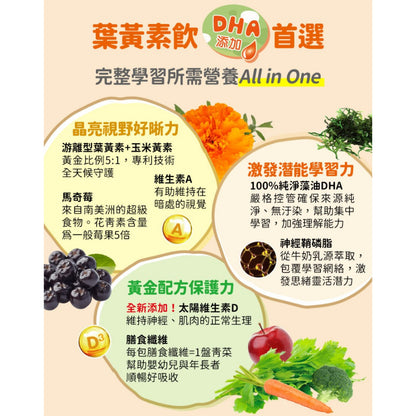 【船井生醫】3C葉黃素飲(DHA添加) 10入/盒 1歲以上適用 添加維生素D 游離型葉黃素 營養師監製配方