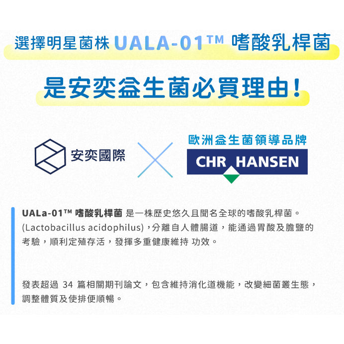 【安奕國際】安奕益生菌 30日份(60粒裝) 素食可食 嗜酸乳桿菌 台灣專利20合一益生菌 添加膳食纖維