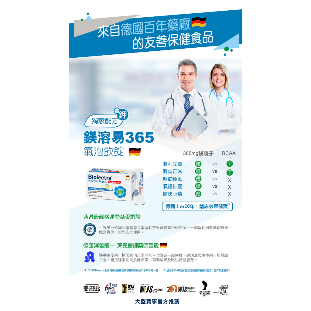 【HERMES愛美仕】鎂溶易365mg氣泡飲錠 20錠/盒 德國鎂營養補充品市占率第一 無糖 全素