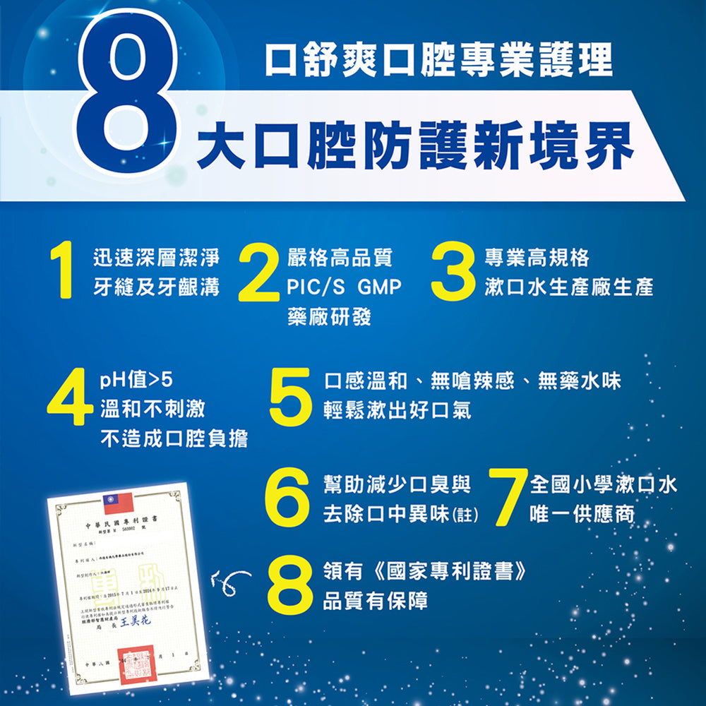 【口舒爽】深層潔淨漱口水(含酒精) 勁涼薄荷 口舒爽漱口水 台灣製造 超勁涼