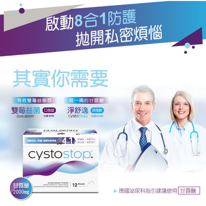 【HERMES愛美仕】私密呵護套組 淨舒逸甘露醣沖泡飲(12包)+雙莓益菌口含錠(30錠裝) 雙重保護再升級