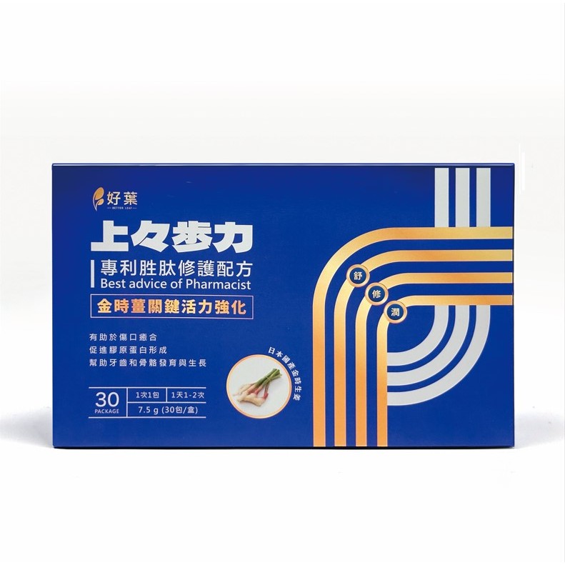 【好葉】上上步力 專利胜肽修護配方 UC-II®專利認證 修護專利 活力強化 行動鞏固 麩醯胺酸 關鍵保養