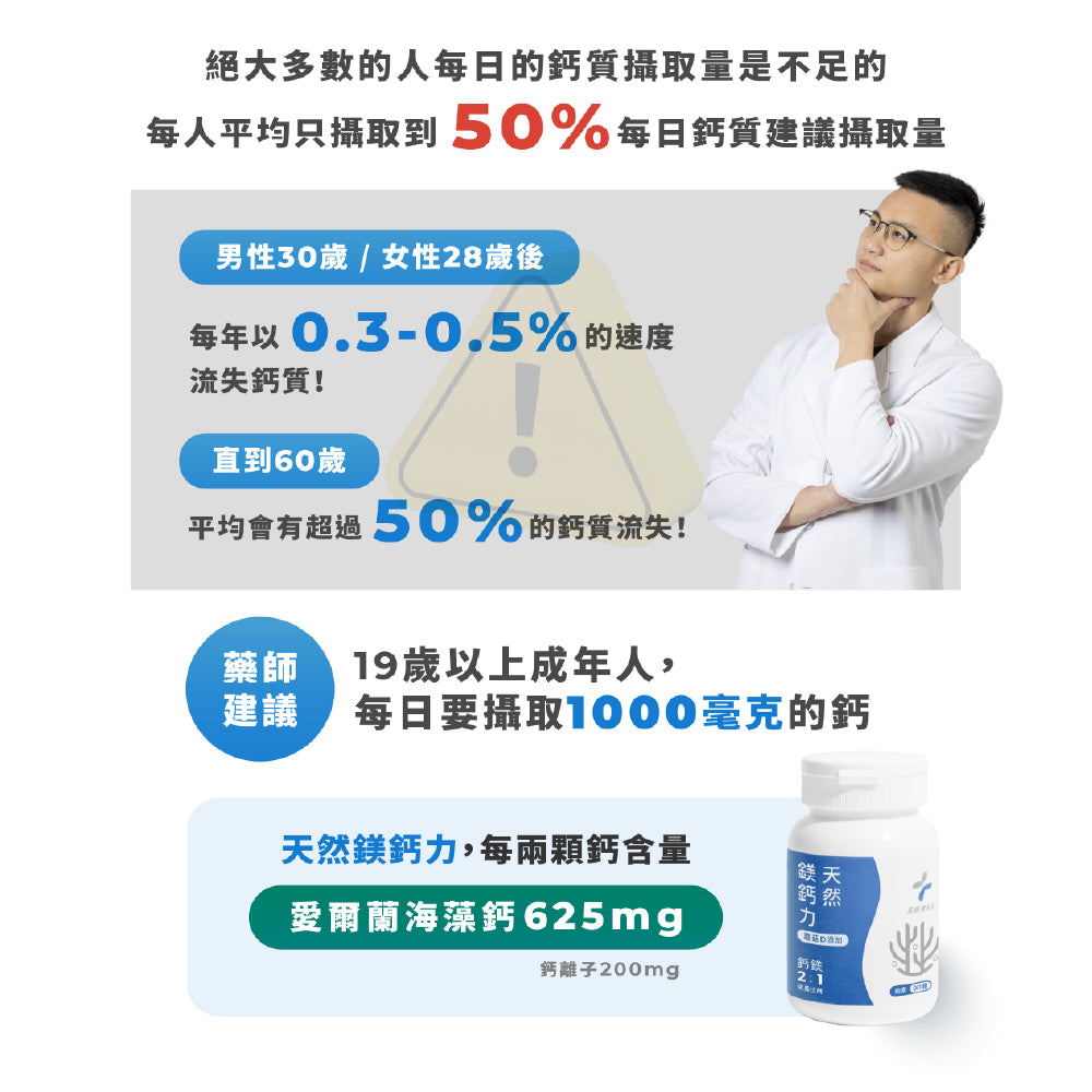 【藥師健生活】天然鎂鈣力全素膠囊 90顆/盒 全素可食 素食保健品 天然鈣鎂 海藻鈣 海洋鎂 純素