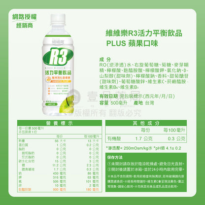 【維維樂】R3活力平衡飲品 R3幼兒活力平衡飲 低滲透壓 電解質 電解水 補水 補充電解質 補充水分 電解飲