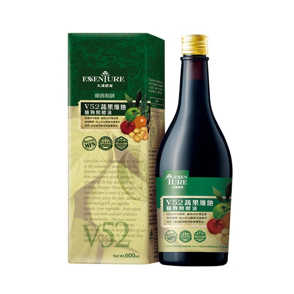 【大漢酵素】V52蔬果維他植物發酵液 600ml/瓶 低鉀 低鈉 多元營養 提升保護力 52種蔬果