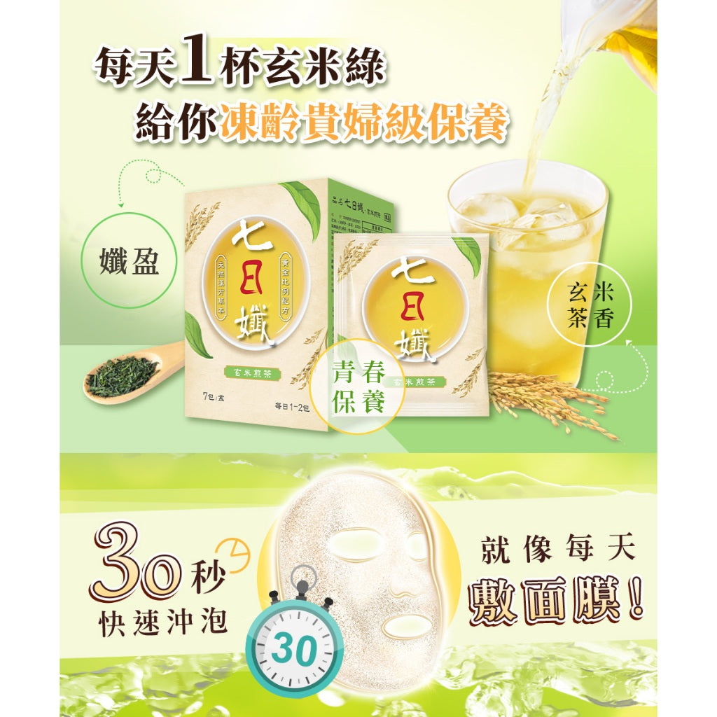【家家生醫】七日孅 孅體茶包 玄米煎茶 7包/盒 麥茶 枇杷葉 望江南 藤黃果 天然草本漢方