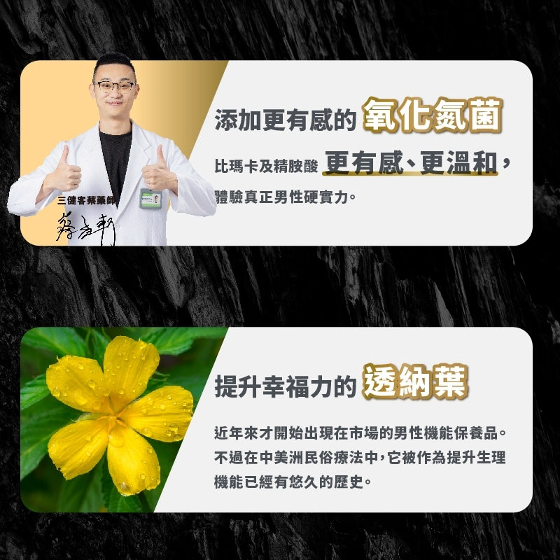 【藥師健生活】30而力 極致戰力瑪卡膠囊 90粒/盒 男性保健配方 添加氧化氮菌 天然來源 運動必備