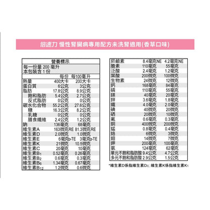 【倍速力】腎臟病專用配方 200mlx24罐(加贈2罐) 洗腎配方 慢性腎臟病 未洗腎 倍速力腎臟病配方