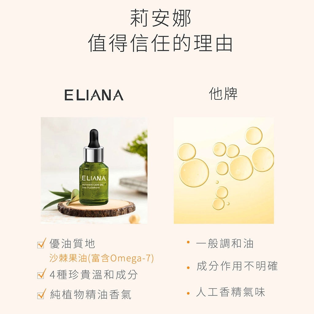 【ELIANA莉安娜】私密沙棘保濕護理油 30ml/瓶 玫瑰 荷荷芭油 燕麥仁油 神經醯胺 深層護理