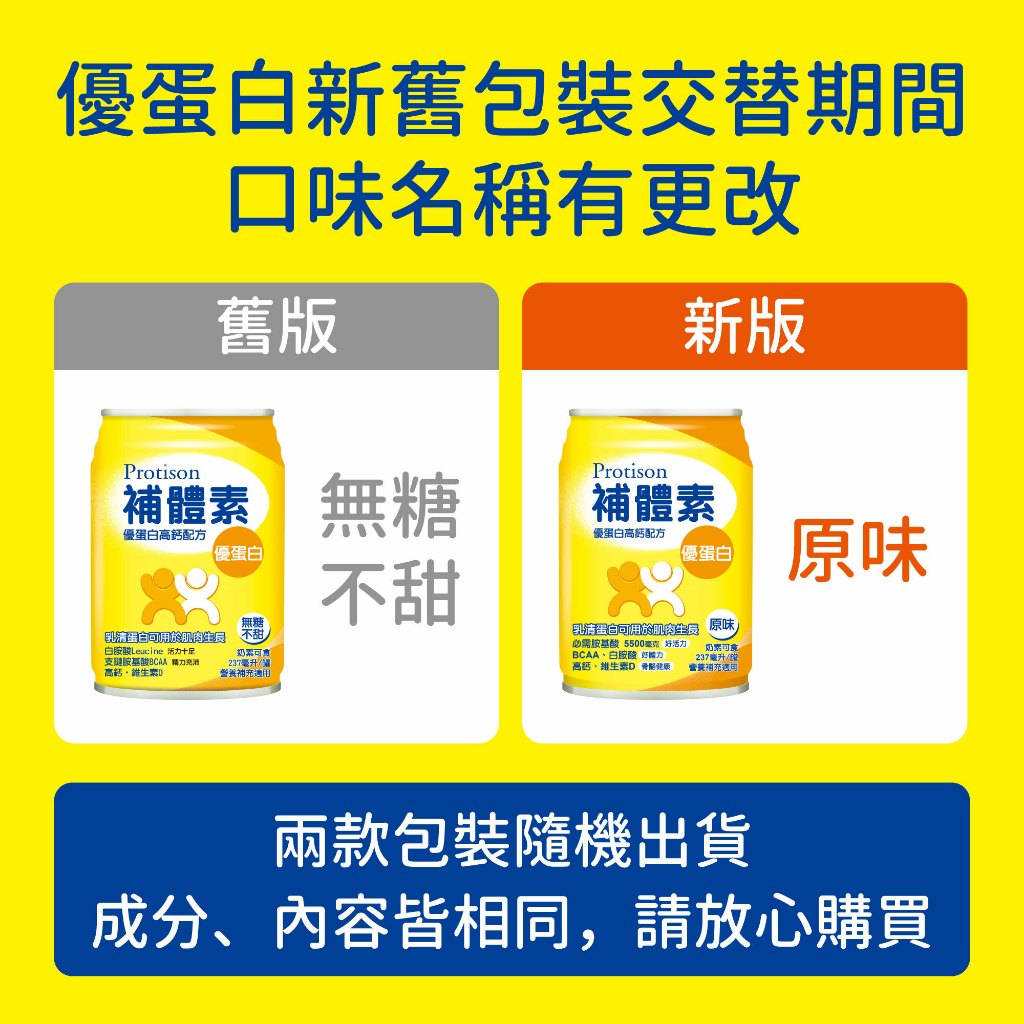 【補體素】優蛋白(增強體力配方) 24罐箱購(送贈罐) 原味 香草 大麥 補體素優蛋白