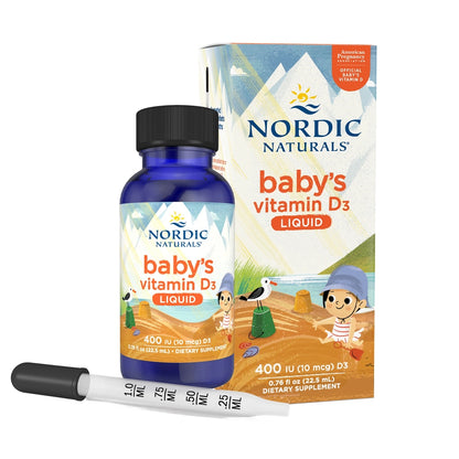【Nordic Naturals北歐天然】貝比D液體維生素D3滴劑(附滴管) 非活性 嬰幼兒/全年齡/孕婦適用【壹品藥局