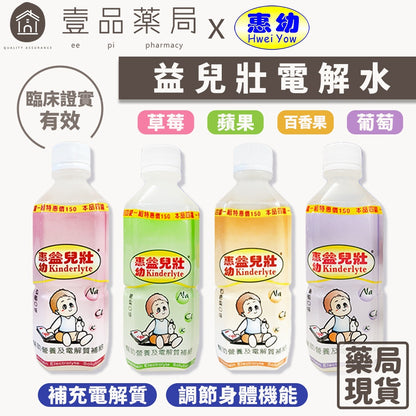 【惠幼】益兒壯電解水 360mL/500mL 單瓶零售 蘋果/草莓/葡萄/百香果 電解質水 幼兒電解水