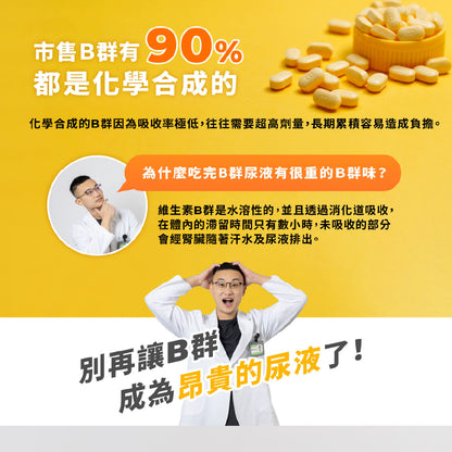 【藥師健生活】每日B 維生素B群膠囊 45顆/盒 長效有感 天然萃取 全素可食 台灣製 維他命B群