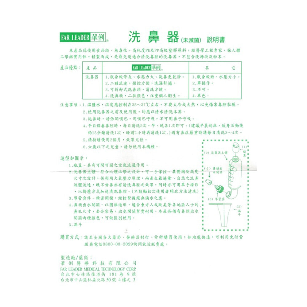【華俐】洗鼻器 300ml/盒 台灣製造