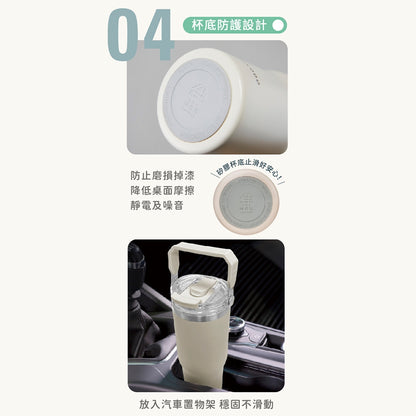 【伴佳家】陶瓷雙飲提提杯 900ml/盒 不鏽鋼 冰霸杯 酷冰杯 保溫 保冰 保冷 陶瓷塗層