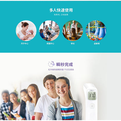 【FORA福爾】紅外線額溫槍 IR42 福爾額溫槍 1秒測溫 高溫警示 特大螢幕 體溫計 額溫計