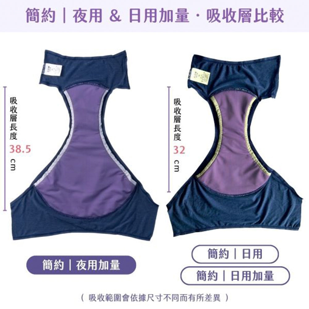 【谷慕慕】月亮褲夜用加量中腰吸血內褲 靜謐黑 鋅離子抗菌