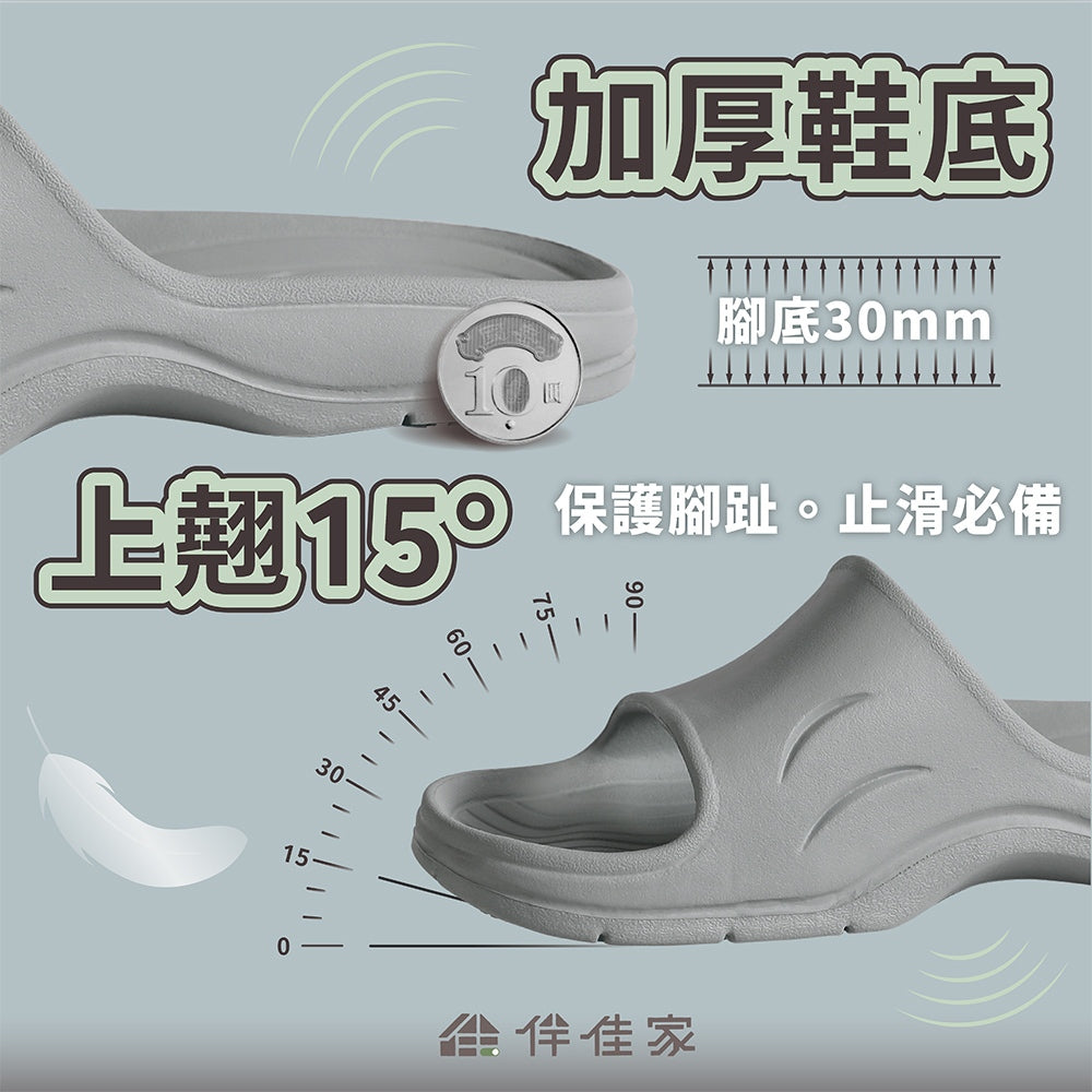 【伴佳家】全方位居家防護止滑拖鞋 2.0版 寬楦頭 MIT 浴室防滑