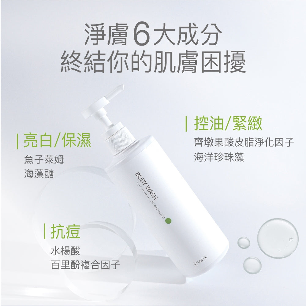 【豐傑生醫】水楊酸抗痘機能沐浴露 經典/女香500ml/瓶 美背 痘痘肌
