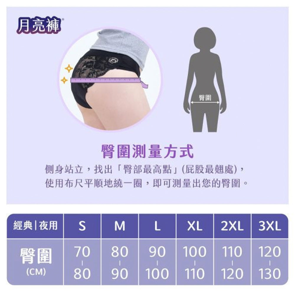 【谷慕慕】月亮褲夜用中腰吸血內褲 黑色 親膚 抑菌 抗臭 MIT 服貼無痕 輕盈穿搭