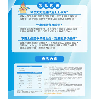 【好葉】上上步力 專利胜肽修護配方 UC-II®專利認證 修護專利 活力強化 行動鞏固 麩醯胺酸 關鍵保養