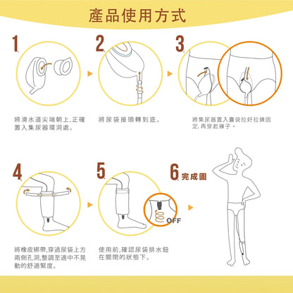 【自遊行】尿液收集器組-行動版(含專用褲) 尿失禁接尿器 防漏接尿袋 男用 老人護理