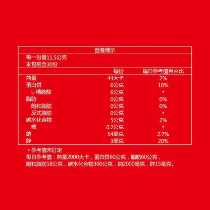【健康力】L-精胺酸PLUS機能性粉末 30包/盒 左旋精胺酸 增強體力 維持生理機能 鋅 健康力精胺酸