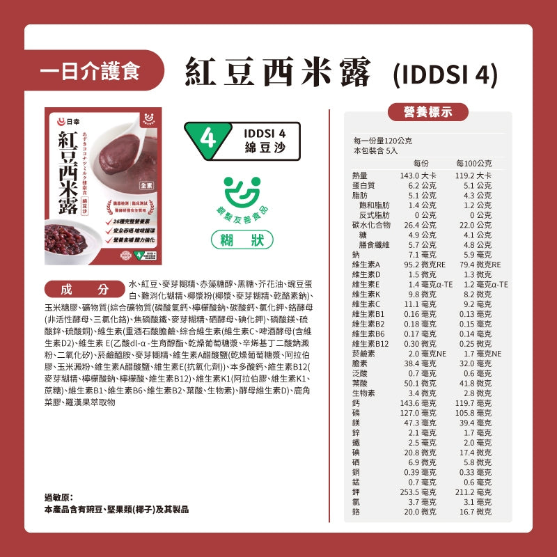 【日幸】一日介護食 5包/盒 膳食纖維 常溫保存 符合IDDSI標準 日幸一日介護食