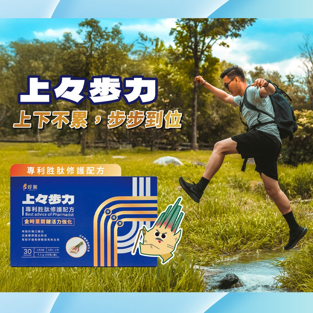 【好葉】上上步力 專利胜肽修護配方 UC-II®專利認證 修護專利 活力強化 行動鞏固 麩醯胺酸 關鍵保養