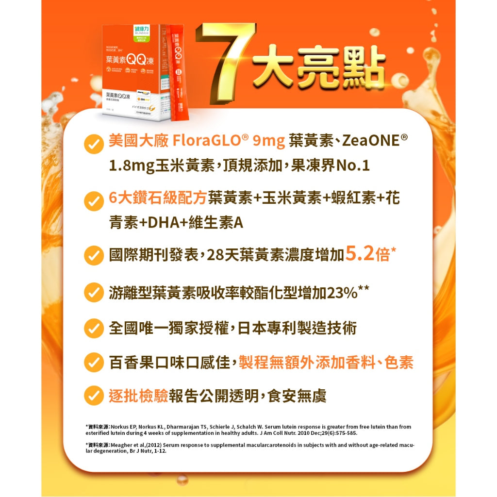 【健康力】葉黃素QQ凍(金盞花萃取物) 30包/盒 健康力QQ凍 健康力葉黃素凍 授權經銷 游離型葉黃素