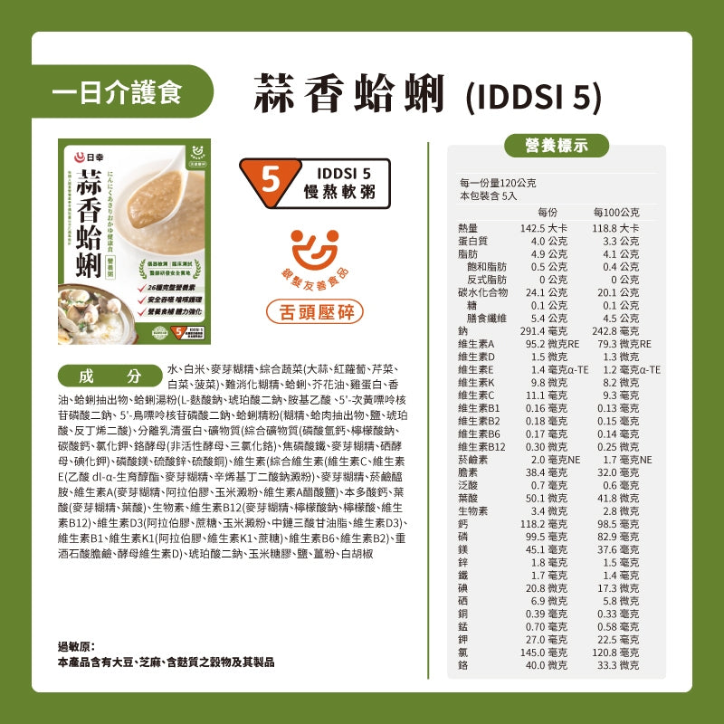 【日幸】一日介護食 5包/盒 膳食纖維 常溫保存 符合IDDSI標準 日幸一日介護食