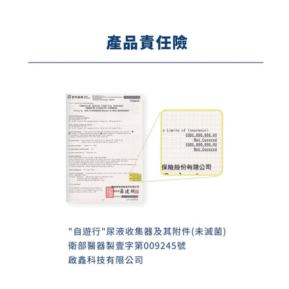【自遊行】尿液收集器組-臥床版(含專用褲) 尿失禁接尿器 防漏接尿袋 男用 老人護理