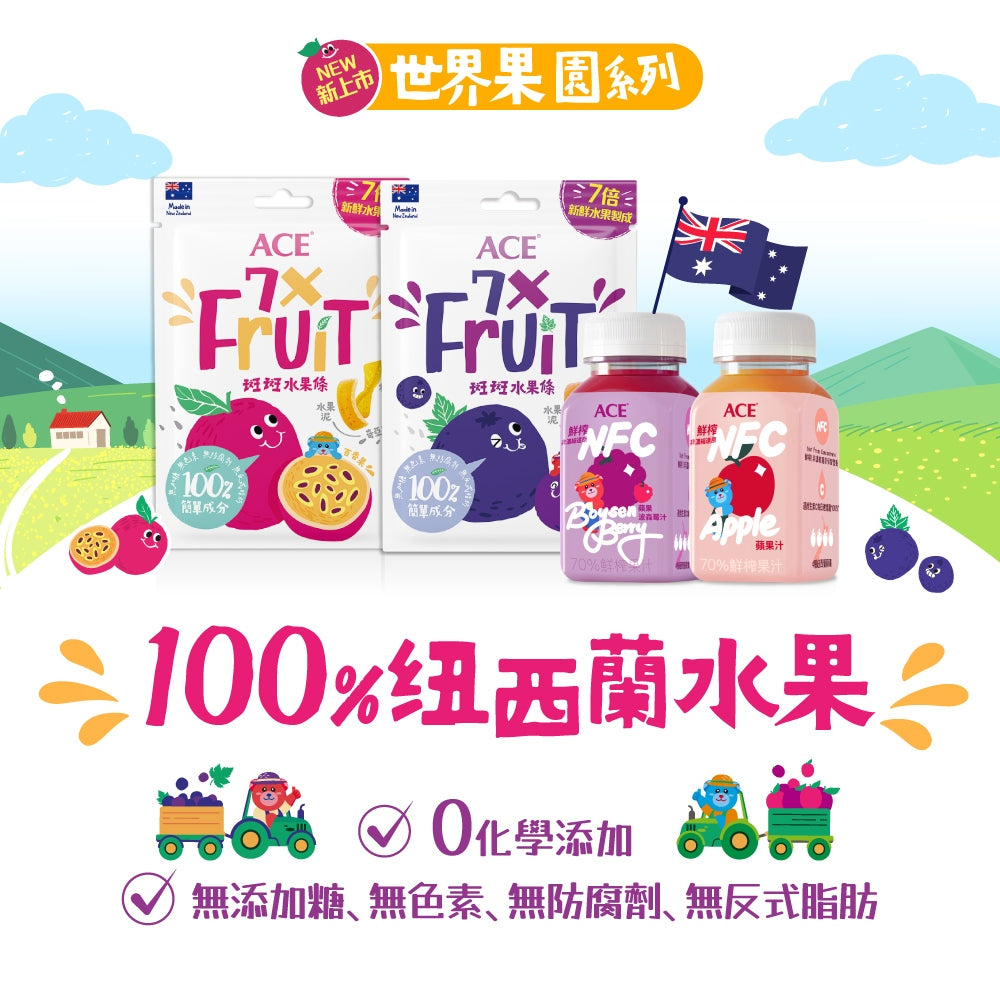 【ACE】斑斑水果條90g 2入組 草莓/百香果/黑醋栗 買一送一 添加奇亞籽 無添加 原廠公司貨