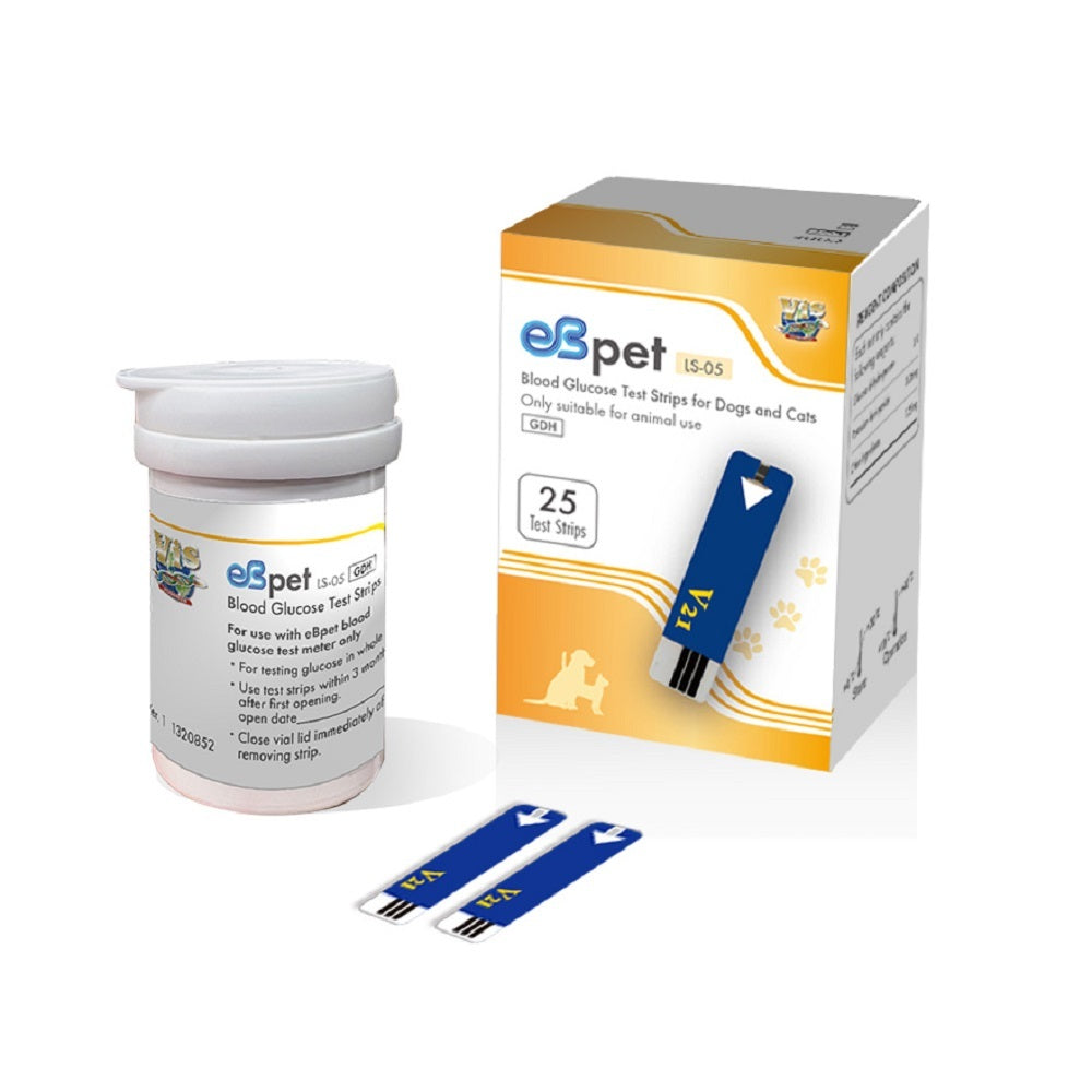 【eBmonitor醫必】eBpet寵物血糖測試儀套組 1組/盒 血糖機試紙 25片/盒(貓狗適用)