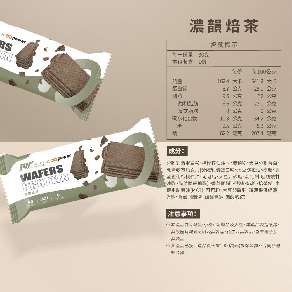 【果果能量】蛋白威化餅 30g/包 蛋白零食 蛋白零嘴 健身工廠聯名
