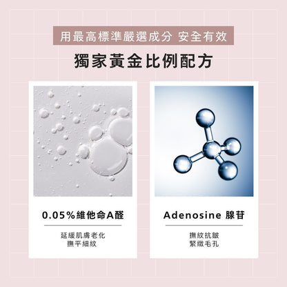 【BFFECT】柔膚瓶-0.05%維他命A醛毛孔緊緻精華 30ml/盒