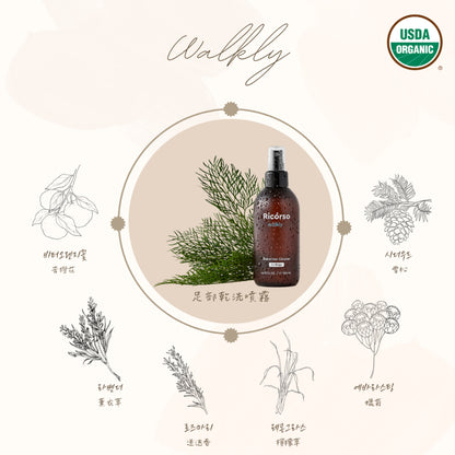 【Ricorso】Walkly足部乾洗噴霧 200ml/盒 狗狗專用 100%天然 植物發酵水配方 韓國