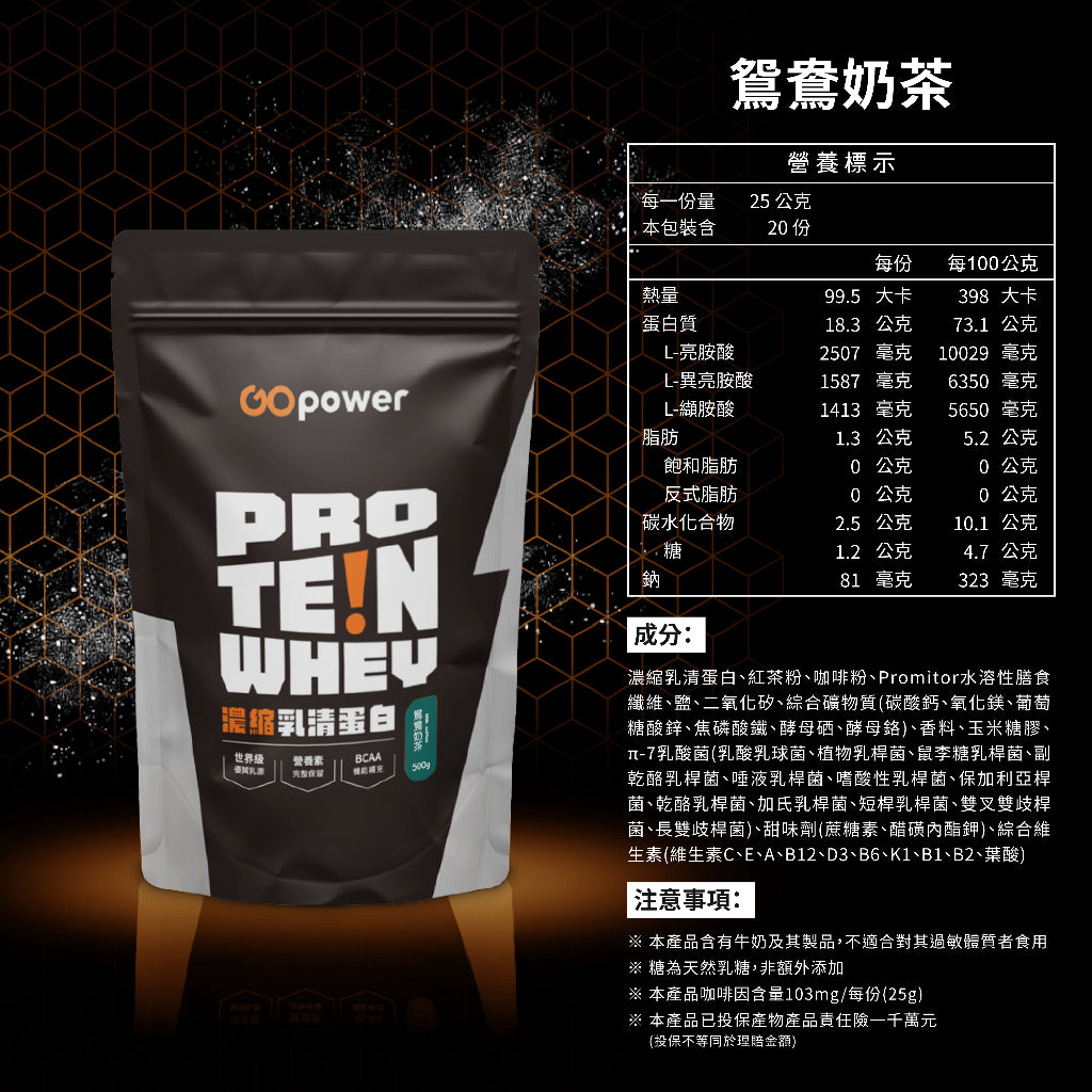 【果果能量】多口味低脂濃縮乳清蛋白飲 500g/袋 Whey Protein