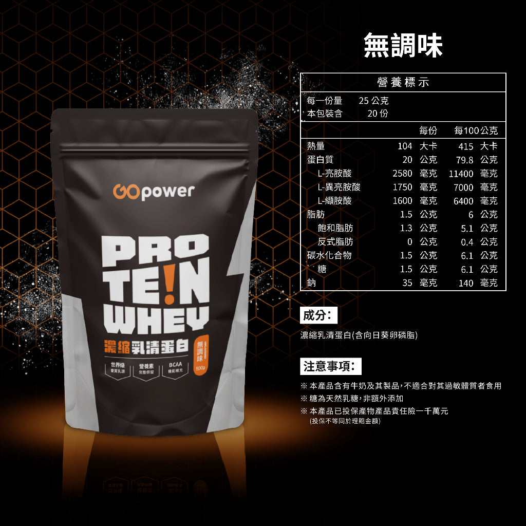 【果果能量】多口味低脂濃縮乳清蛋白飲 500g/袋 Whey Protein