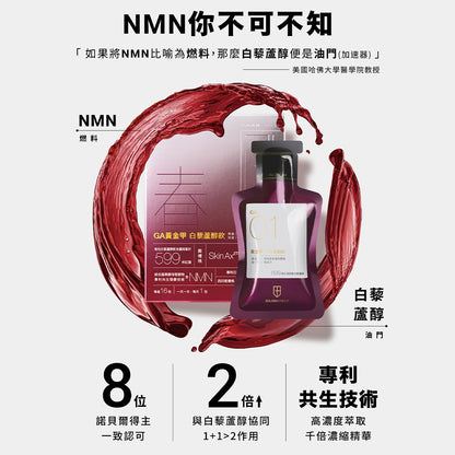 【GA黃金甲】｜春｜白藜蘆醇青春飲 16包/盒 高濃縮植萃配方 體內環保 青春美麗 補養強身 白藜蘆醇飲