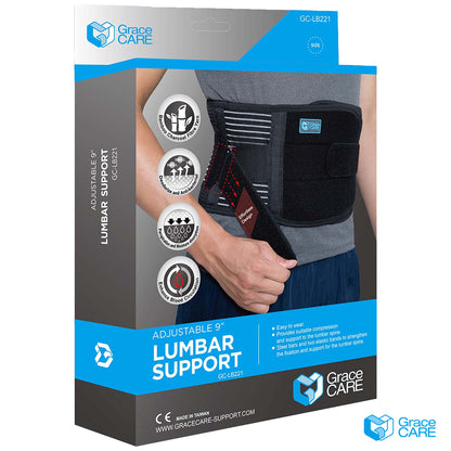 【Grace CARE】9吋竹炭護具省力護腰 GC-LB221 透氣網布 穩固包覆 台灣製造