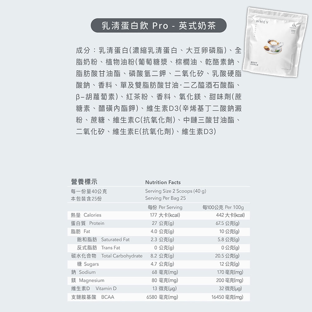 【Body Goals】多效乳清蛋白飲 1KG/袋 多效豌豆蛋白飲 PRO系列 高蛋白質 BCAA 健身補給