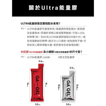 【GA黃金甲】｜GA GEL｜Ultra能量膠 10包/盒 慢碳配方 BCAA 4大電解質 運動補給 馬拉松