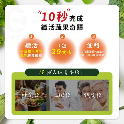 【艾禾生醫】纖活綠拿鐵 芭樂/香蕉/芒果 66種蔬果精華 益生菌 膳食纖維 幫助消化 沖泡隨手包