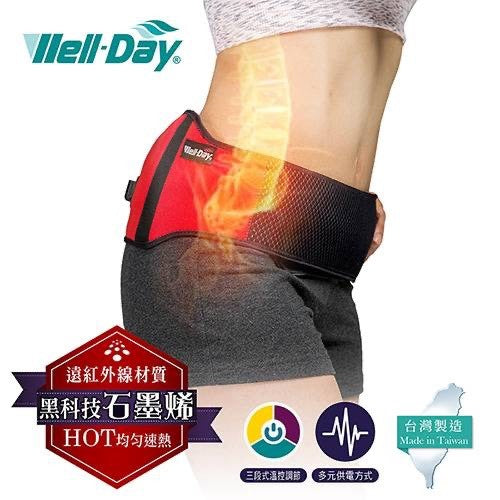 【晶晏】石墨烯護腰熱敷墊 USB供電 石墨烯發熱 均勻恆溫 三段溫控 輕巧便攜 溫熱舒緩 親膚可拆洗