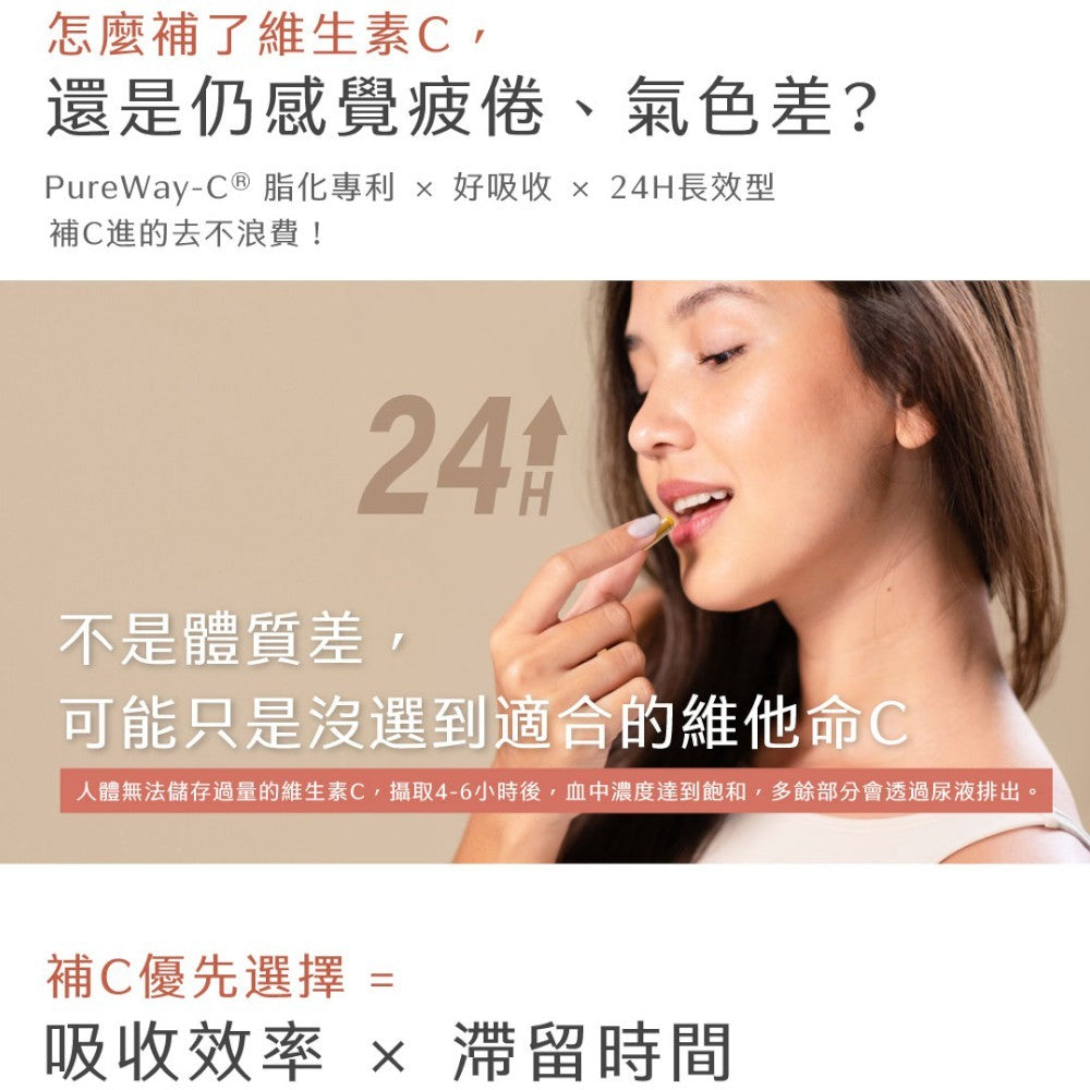 【Ruijia露奇亞】維他命C500 30粒/包 高單位維他命C 脂質體C 柑橘類黃酮 素食膠囊 養顏美容