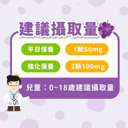 【藥師健生活】兒童葡聚醣 60顆/盒 葡萄口味 酵母萃取 專利葡聚醣 國際認證 零過敏原 調整體質